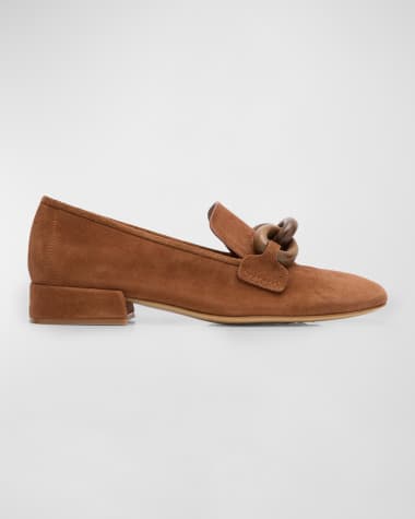 Pedro Garcia Gizi Suede Chain Easy Loafers