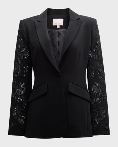 Cinq a Sept Cheyenne Cutout Paisley Embroidered Blazer