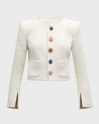Cinq a Sept Randi Cropped Cotton Bouclé Jacket