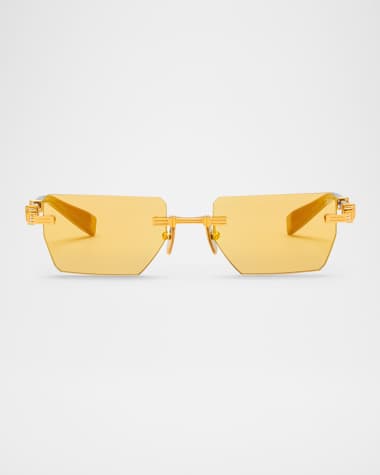 Balmain Pierre Titanium Rectangle Sunglasses