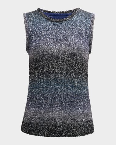 Etro Metallic Ombre Paillette Knit Tank Top