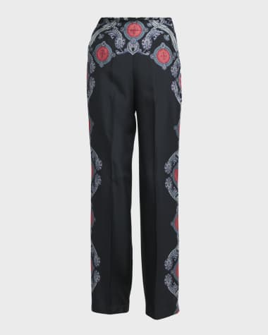 Etro Medallion Engineered Wide-Leg Pants