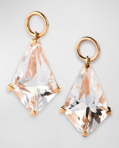Lisa Nik Rocks 18K Rose Gold Clear Quartz Earring Charms