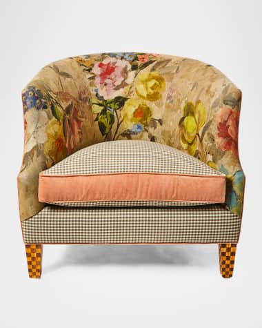 MacKenzie-Childs Field Study Floral and Gingham Accent Chair