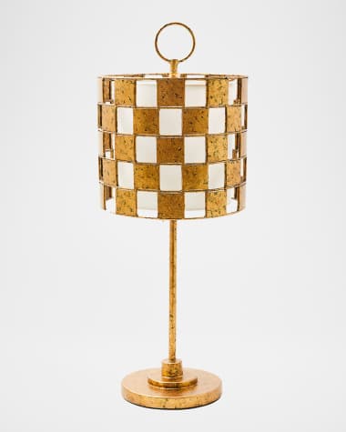 MacKenzie-Childs Golden Check Table Lamp