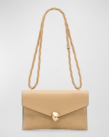 Cult Gaia Renee Flap Suede & Leather Crossbody Bag