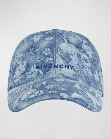 Givenchy Embroidered Floral Denim Baseball Hat