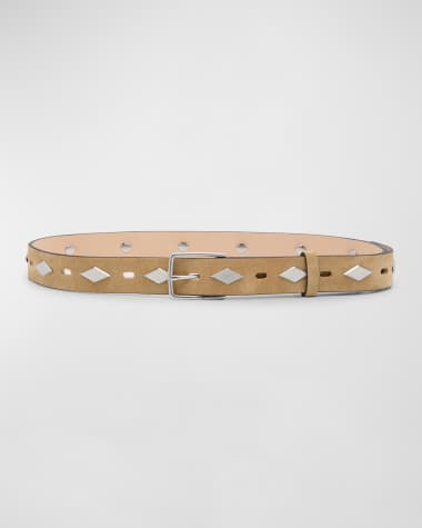 Rag & Bone Colin Suede Studded Belt