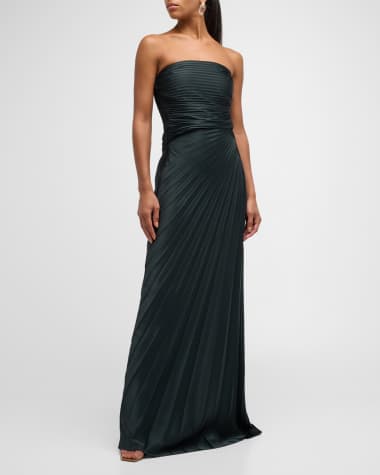 A.L.C. Bianca Pleated Strapless Gown