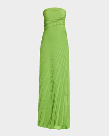 A.L.C. Bianca Pleated Strapless Gown