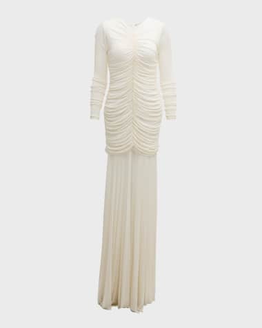 A.L.C. Fawn Ruched Column Gown