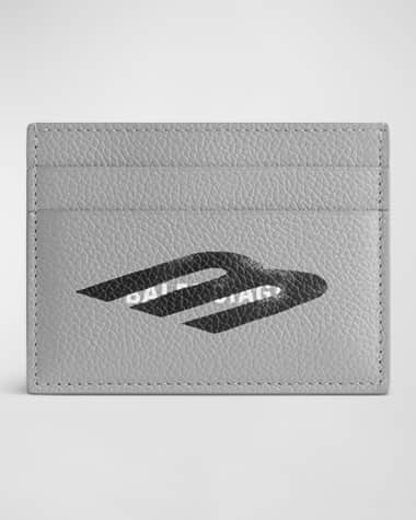 Balenciaga Men's Cash Grained Leather Card Holder