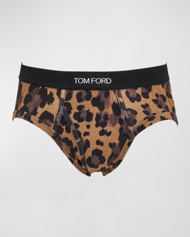 TOM FORD Men's Leopard-Print Cotton Jersey Briefs