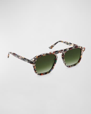 KREWE Zander Multicolor Acetate Aviator Sunglasses