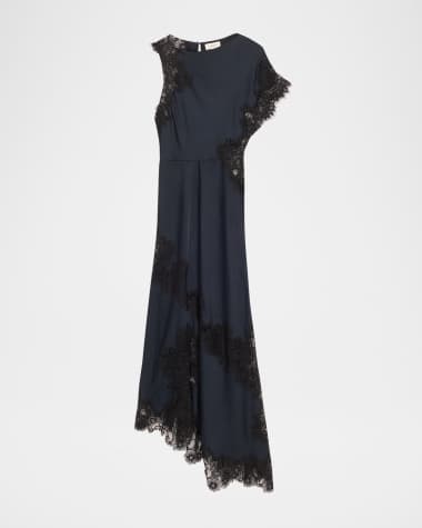 A.L.C. Alessia Satin and Lace Maxi Dress