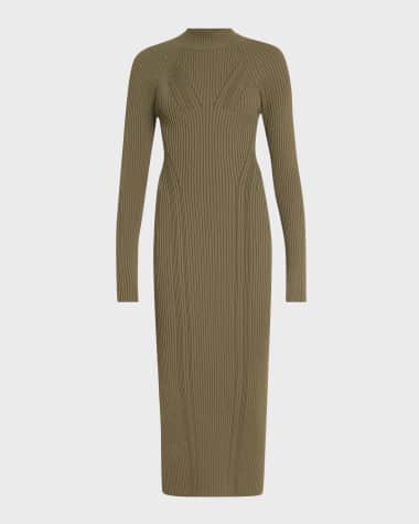 A.L.C. Halle Ribbed Bodycon Midi Dress