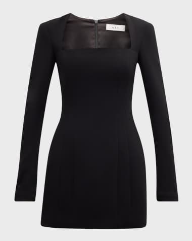 A.L.C. Ella Seamed Square-Neck Mini Dress