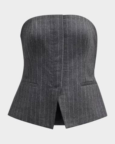A.L.C. Renee Strapless Pinstripe Top