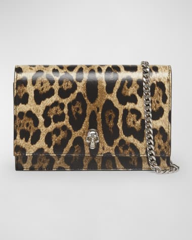 Alexander McQueen Small Skull Leopard-Print Crossbody Bag