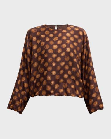 Dries Van Noten Capo Abstract Polka-Dot Blouse