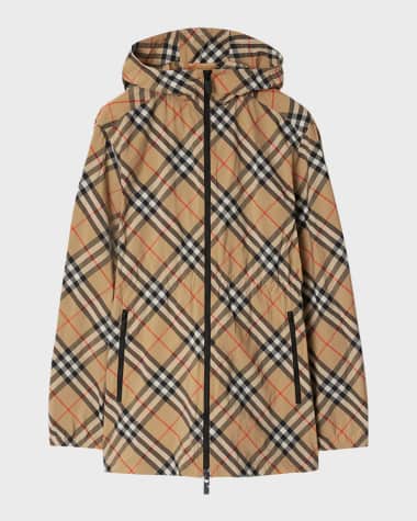 Burberry Check EKD Embroidered Hooded Windbreaker Jacket
