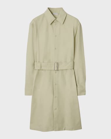 Burberry Belted Long-Sleeve Shirtdress