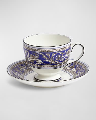 Wedgwood Florentine Marine Teacup & Saucer, 6.1 oz.