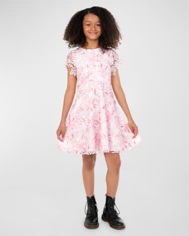 Zoe Girl's Diana Floral Crotched Dress, Size 7-16