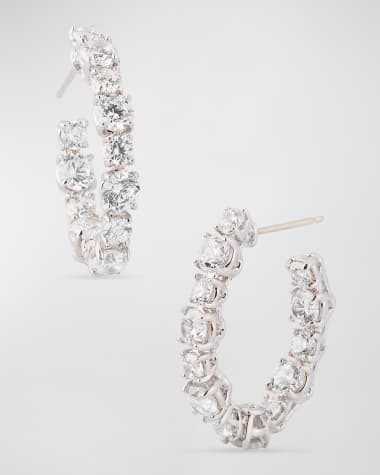 Fantasia by DeSerio Mixed Stone Cubic Zirconia Hoop Earrings