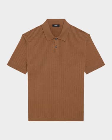 Theory Men's Cable-Knit Polo Sweater