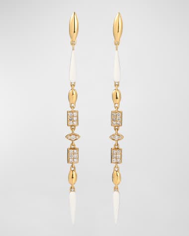 Etho Maria Noble Ceramic and Diamond Linear Earrings