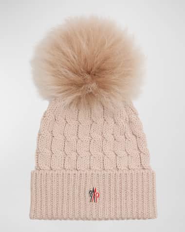 Moncler Grenoble Wool Cashmere Beanie with a Shearling Pom