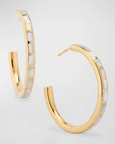 Jan Leslie Dash Rectangle Gemstone Hoop Earrings