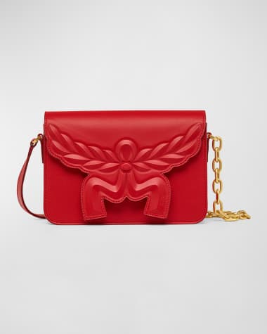 MCM Himmel Maxi Logo Leather Crossbody Bag