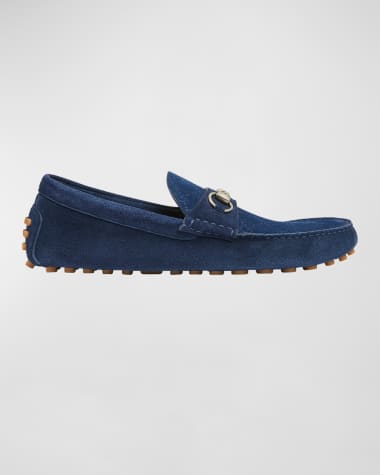 Gucci Men's Byorn Guccisima Suede Bit Loafers