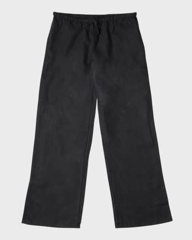 Desmond & Dempsey Straight-Leg Linen Lounge Trousers