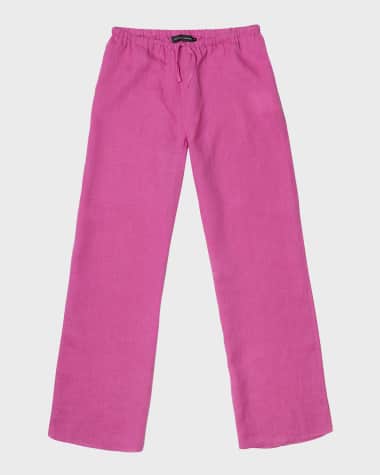 Desmond & Dempsey Straight-Leg Linen Lounge Trousers