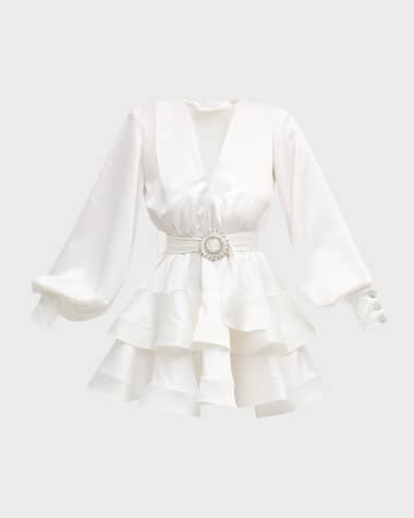 Bronx and Banco Bedouin Blanc Crystal-Embellished Mini Dress