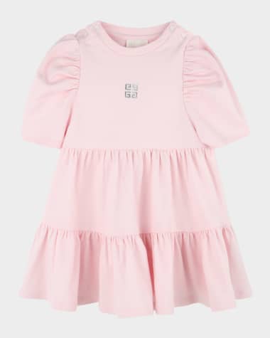 Givenchy Girl's 4G Cotton Tiered Dress, Size 12M-3