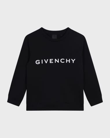Givenchy Boy's Contrast Logo-Print Sweatshirt, Size 8-14