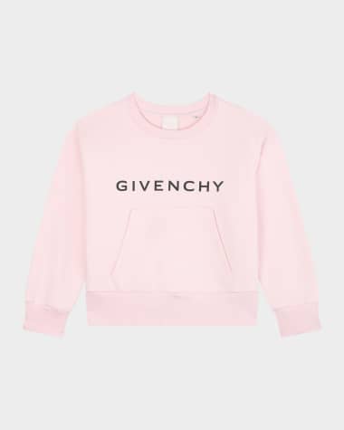 Givenchy Girl's Contrast Logo-Print Sweatshirt, Size 8-14