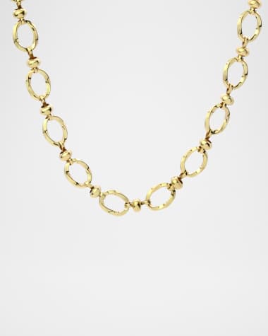 Stevie Wren 18K Yellow Gold Twisted Oval Chain Necklace, 17"