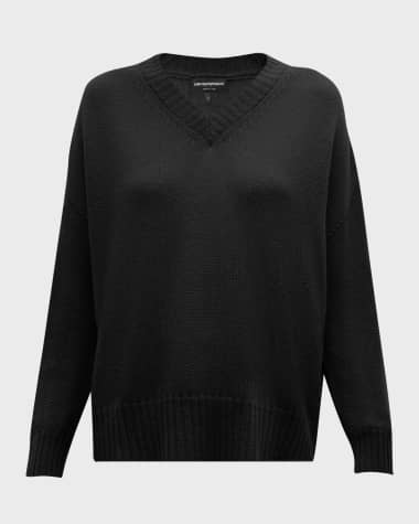 Emporio Armani V-Neck Wool-Cashmere Sweater