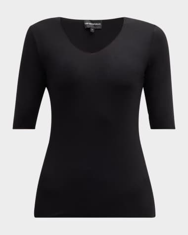 Emporio Armani Fitted Jersey Top