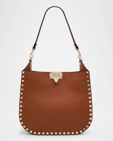 Valentino Garavani Rockstud Small Calfskin Hobo Bag