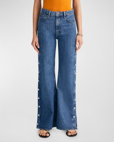 Derek Lam 10 Crosby Nolan Side Snap Wide-Leg Jeans