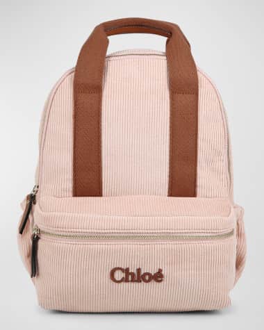 Chloe Kid's Grosgrain Corduroy Backpack