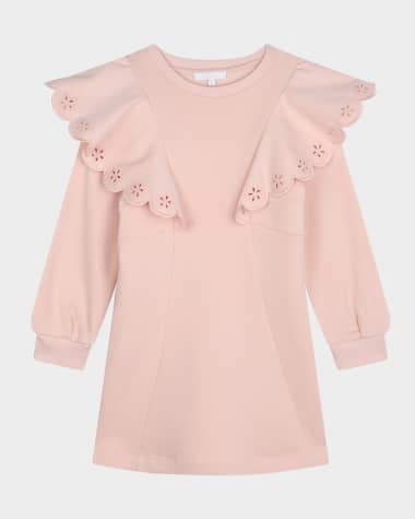Chloe Girl's Embroidered Logo-Print Hoodie Dress, Size 8-14