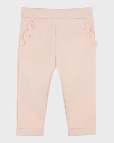 Chloe Girl's "Milano" Logo Embroidered Trousers, Size 6M-3
