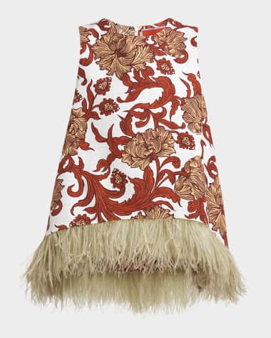 La DoubleJ La Scala Sleeveless Feather-Hem Top